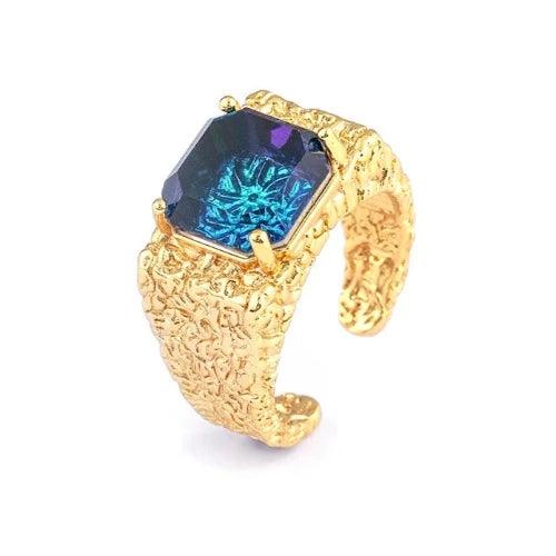 Square CZ Crystal Wide Fashion Ring - SHExFAB