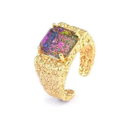 Square CZ Crystal Wide Fashion Ring - SHExFAB