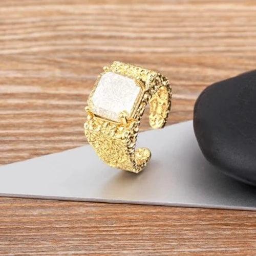 Square CZ Crystal Wide Fashion Ring - SHExFAB