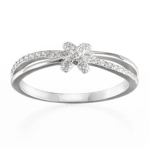 Sterling Silver Intertwined CZ Rings - SHExFAB