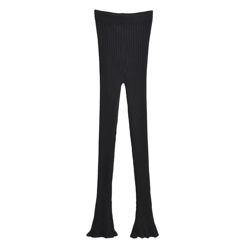 Stretchy Slim Fit Flare Horseshoe Trousers - SHExFAB