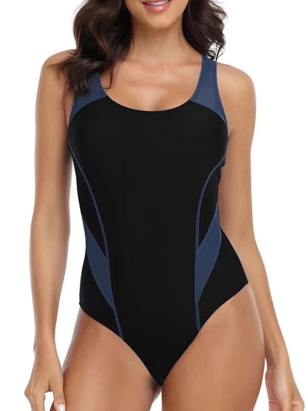 Tank Sleeve Back Cutout One Piece Sports Swimsuit - SHExFAB