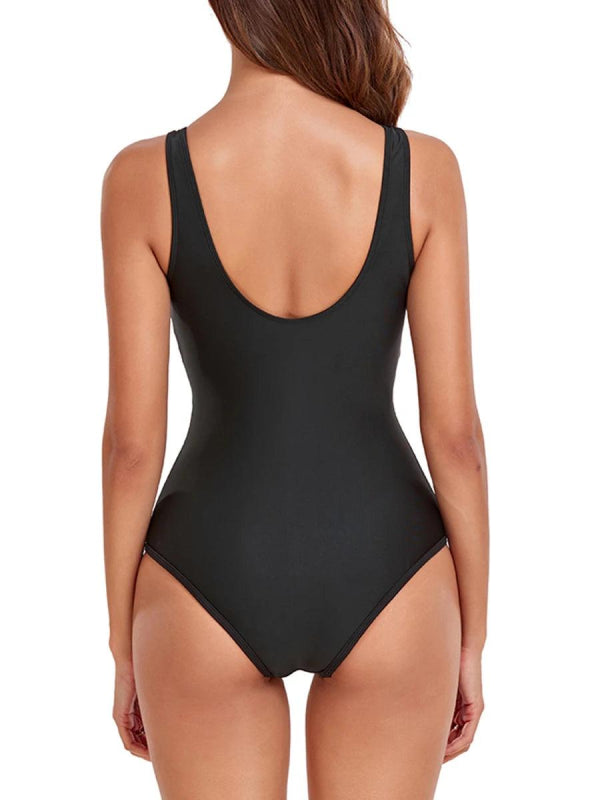 Tank Sleeve Mesh Patchwork One Piece Swimsuit - SHExFAB