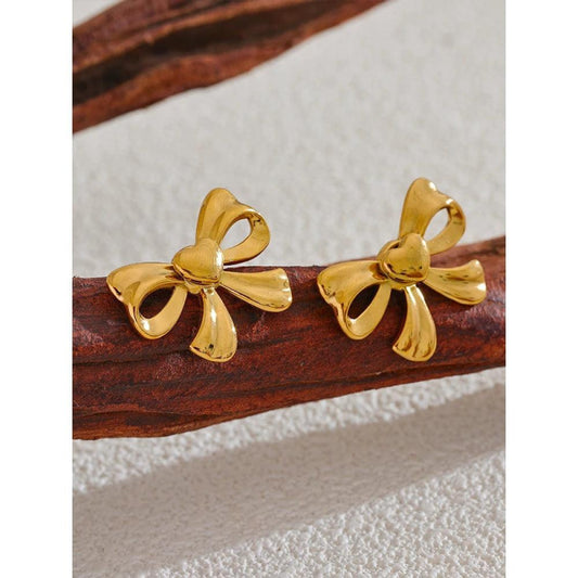 Tarnish Resistant Bowknot Stud Earrings - SHExFAB