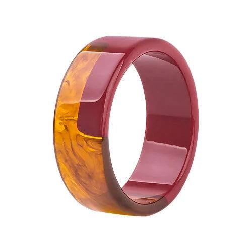 Transparent Two Tone Wide Acrylic Resin Bangle - SHExFAB