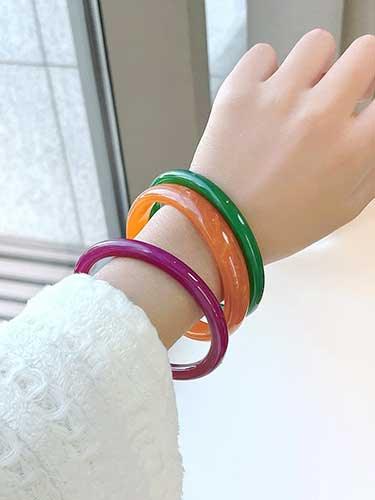 Triple Acrylic Thin Bangle Bracelet - SHExFAB