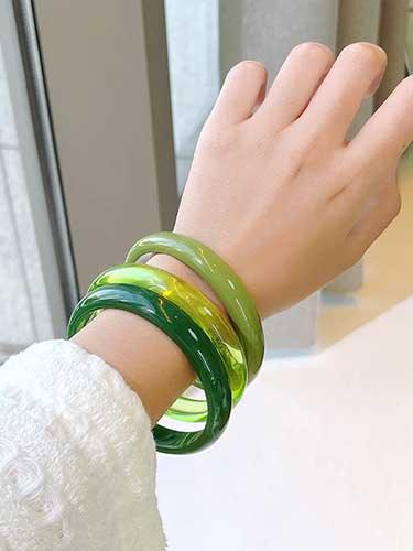 Triple Acrylic Thin Bangle Bracelet - SHExFAB