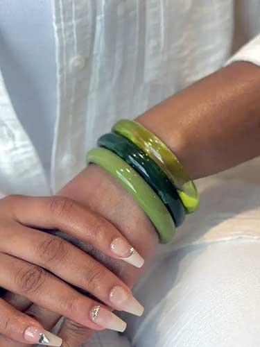 Triple Acrylic Thin Bangle Bracelet - SHExFAB