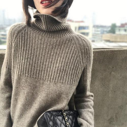 Turtleneck Thick Knitted Sweater - SHExFAB