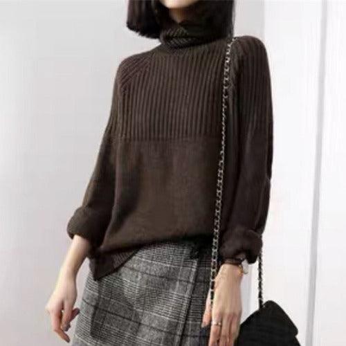 Turtleneck Thick Knitted Sweater - SHExFAB