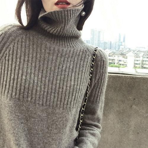 Turtleneck Thick Knitted Sweater - SHExFAB