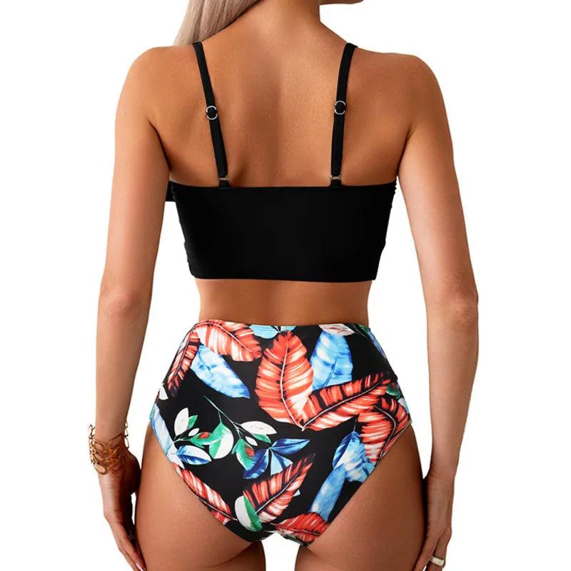 Twist Bow Two Piece High Waisted Bikini Swimwear - SHExFAB