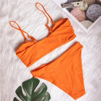 Two Piece High Waist O - Ring Bikini Set - SHExFAB