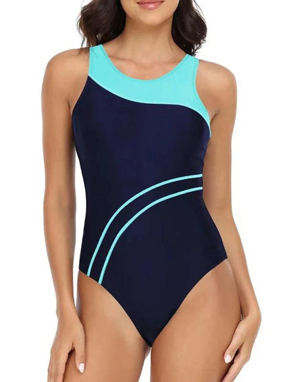 U - Neck Cut Out Back Athletic One Piece Swimsuit - SHExFAB