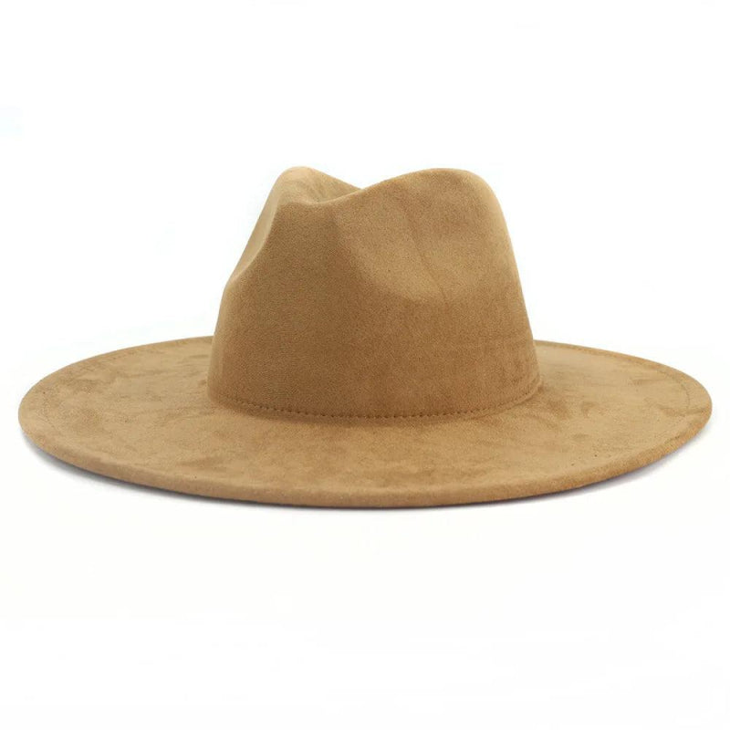 Wide Brim Suede Fashion Fedora Hat - SHExFAB