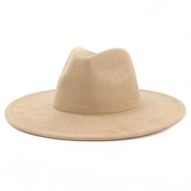 Wide Brim Suede Fashion Fedora Hat - SHExFAB