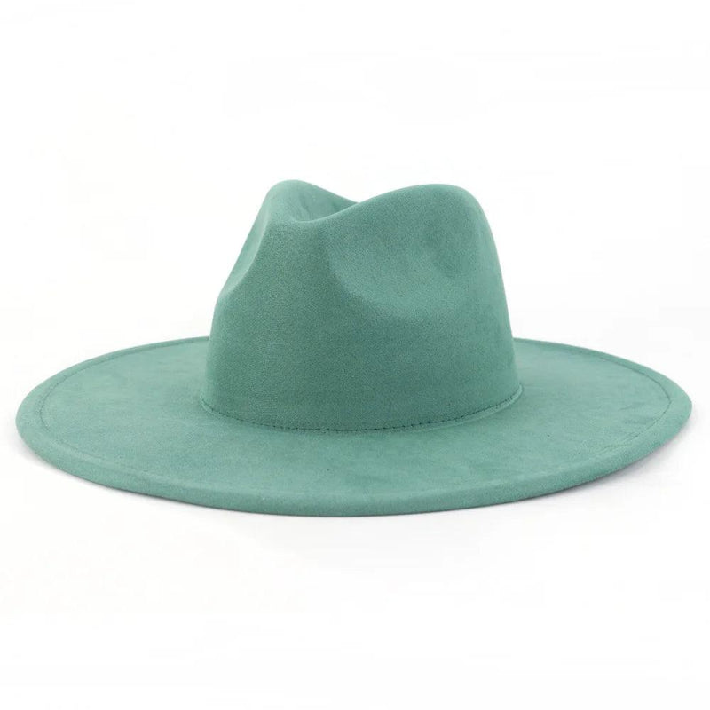 Wide Brim Suede Fashion Fedora Hat - SHExFAB