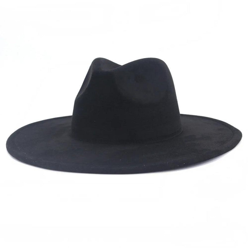 Wide Brim Suede Fashion Fedora Hat - SHExFAB