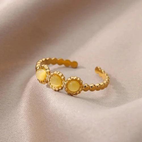 Yellow Stone Thin Ring - SHExFAB